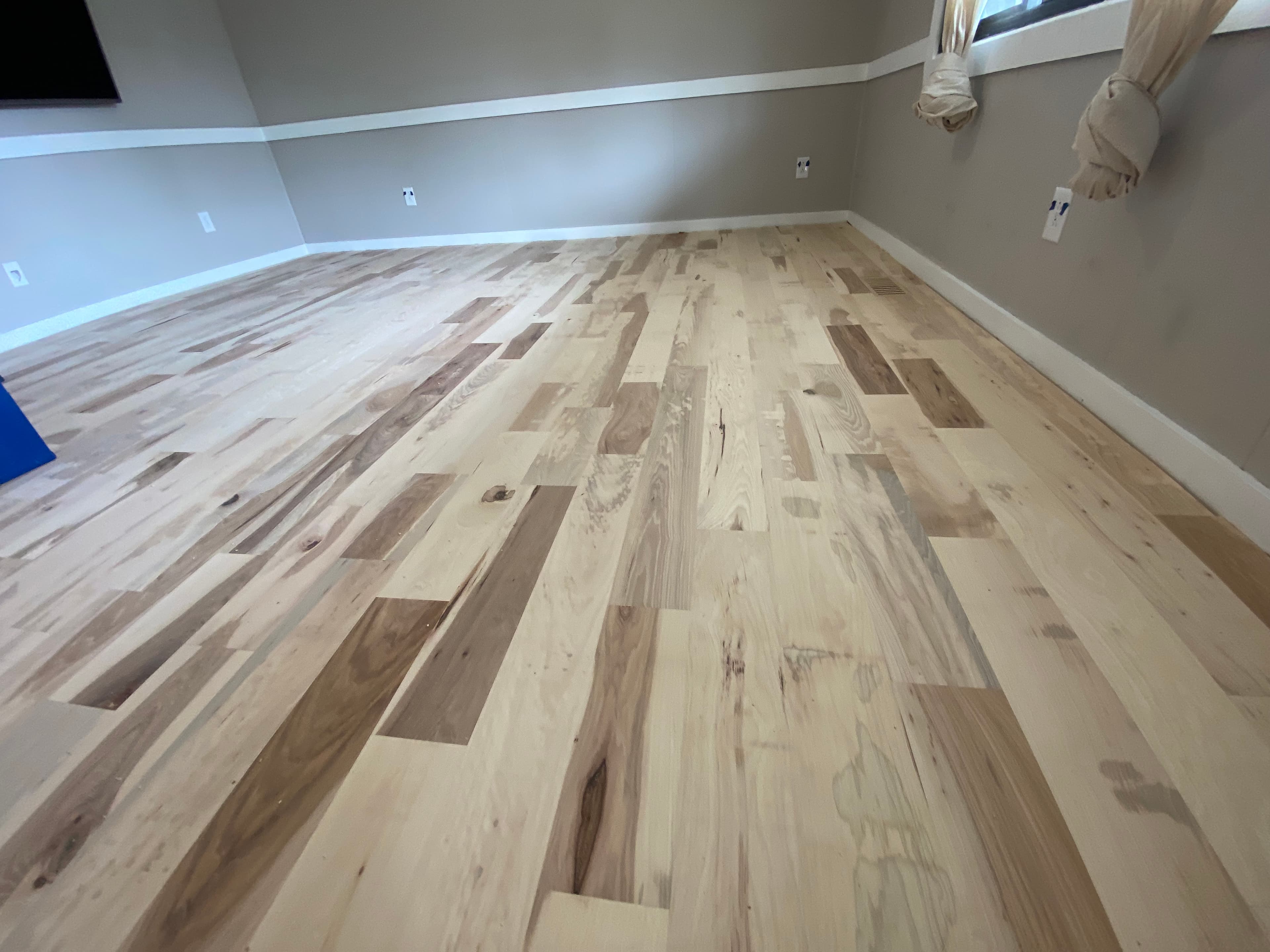 Hickory hardwood floor installation completed in Wendell NC by 12th And Oak Floor Co.