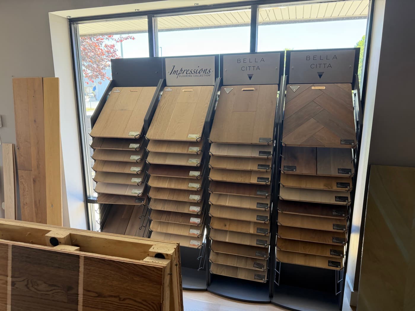 Impressions Flooring Collection and Bella Citta displays in the Clayton NC showroom